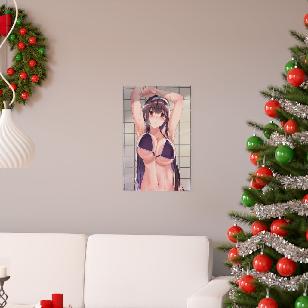 Utaha Kasumigaoka Saekano How to Raise a Boring Girlfriend Big Boobs Bikini Poster - Lewd Premium Matte Vertical Poster - Adult Wall Art