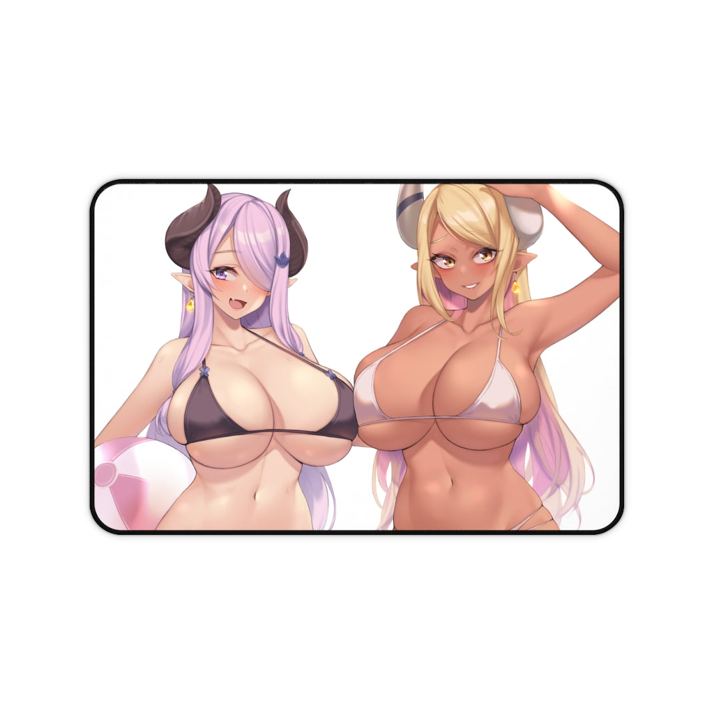 Granblue Fantasy Bikini Boobs Narmaya and Kumbhira Gaming Desk Mat - Anime Mousepad - Sexy Waifus Playmat