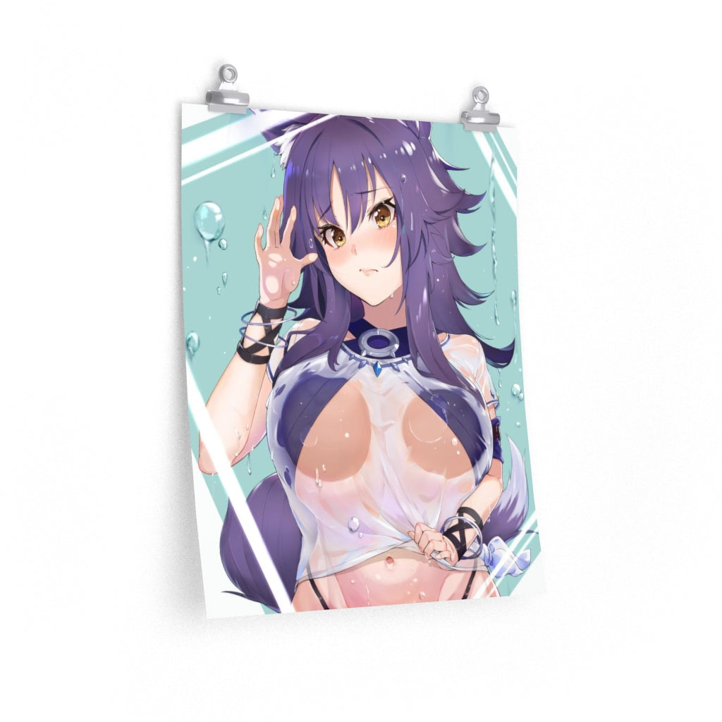 Makoto Princess Connect Boobs Press Poster - Lewd Premium Matte Vertical Poster - Adult Wall Art