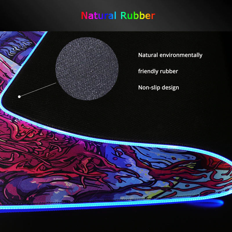 Light-emitting RGB XL Mouse Pad ( 80 X 30 CM ) 4mm Thick Gaming Mouse Pad - The Mouse Pads Ninja Mouse Pads