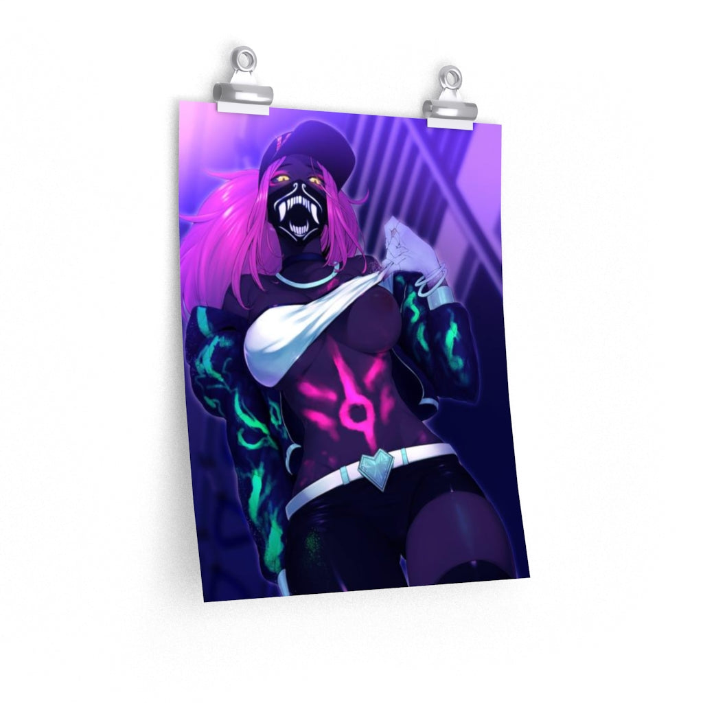 K DA Akali Rave League of Legends Poster - Lewd Premium Matte Vertical Poster - Adult Wall Art