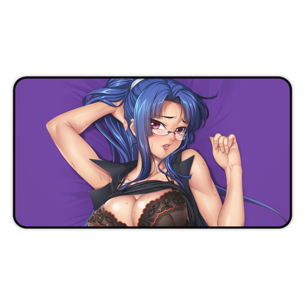 Murasaki Yatsu Big Boobs Lingerie Taimanin Mahou Kaiju Desk Mat - Non Slip Mousepad