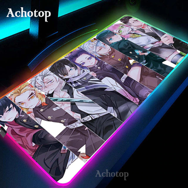 Anime Demon Slayer Mousepad Gaming Mouse Pad RGB LED omputer Desk Pad