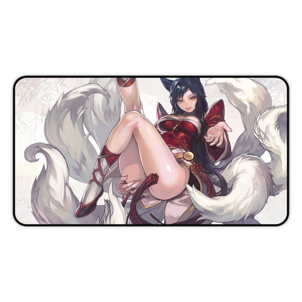 Kitsune Ahri Sexy Mousepad - League of Legends Desk Mat - LoL Ecchi Playmat