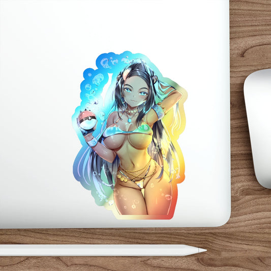 Holographic Pokemon Sticker - Sexy Bikini Nessa - Ecchi Holographic Car Decal