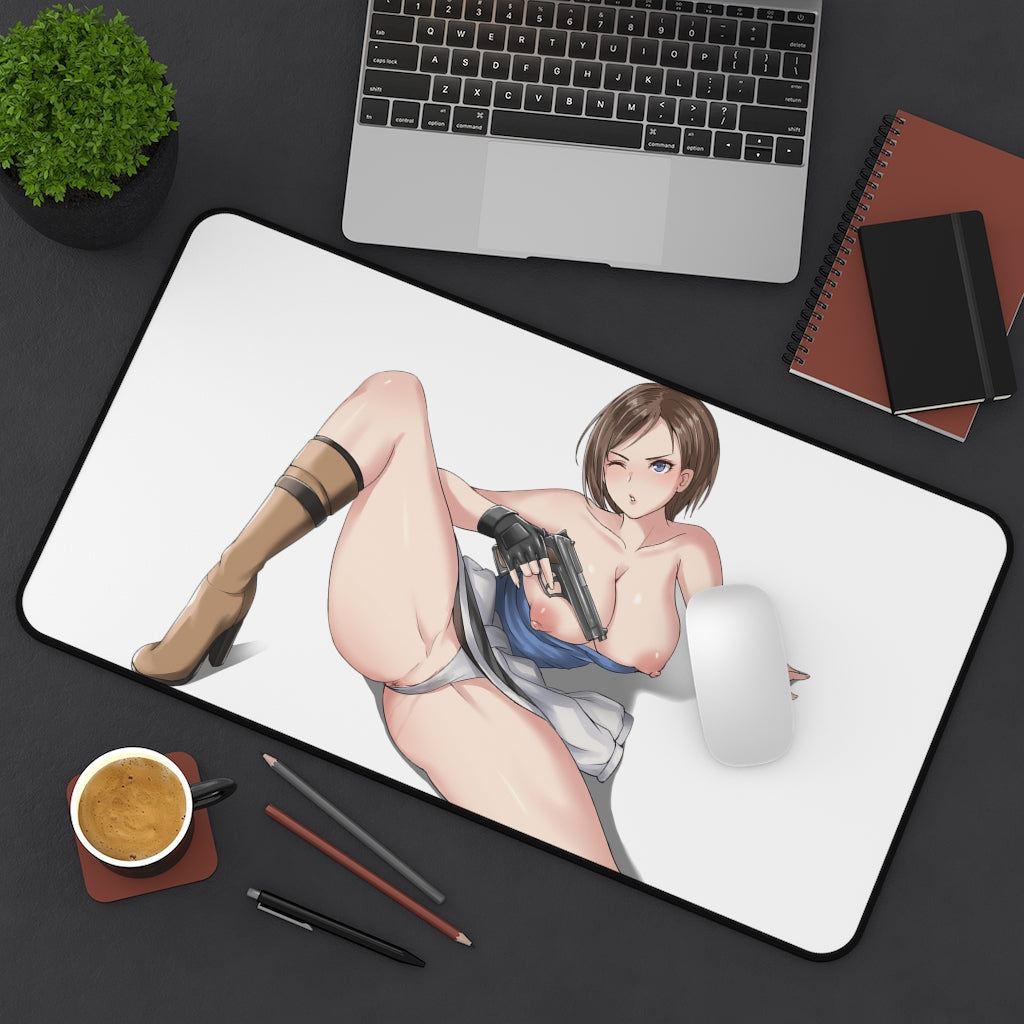 Resident Evil Hentai Tits Jill Valentine Desk Mat - Ecchi Mousepad - Adult Playmat