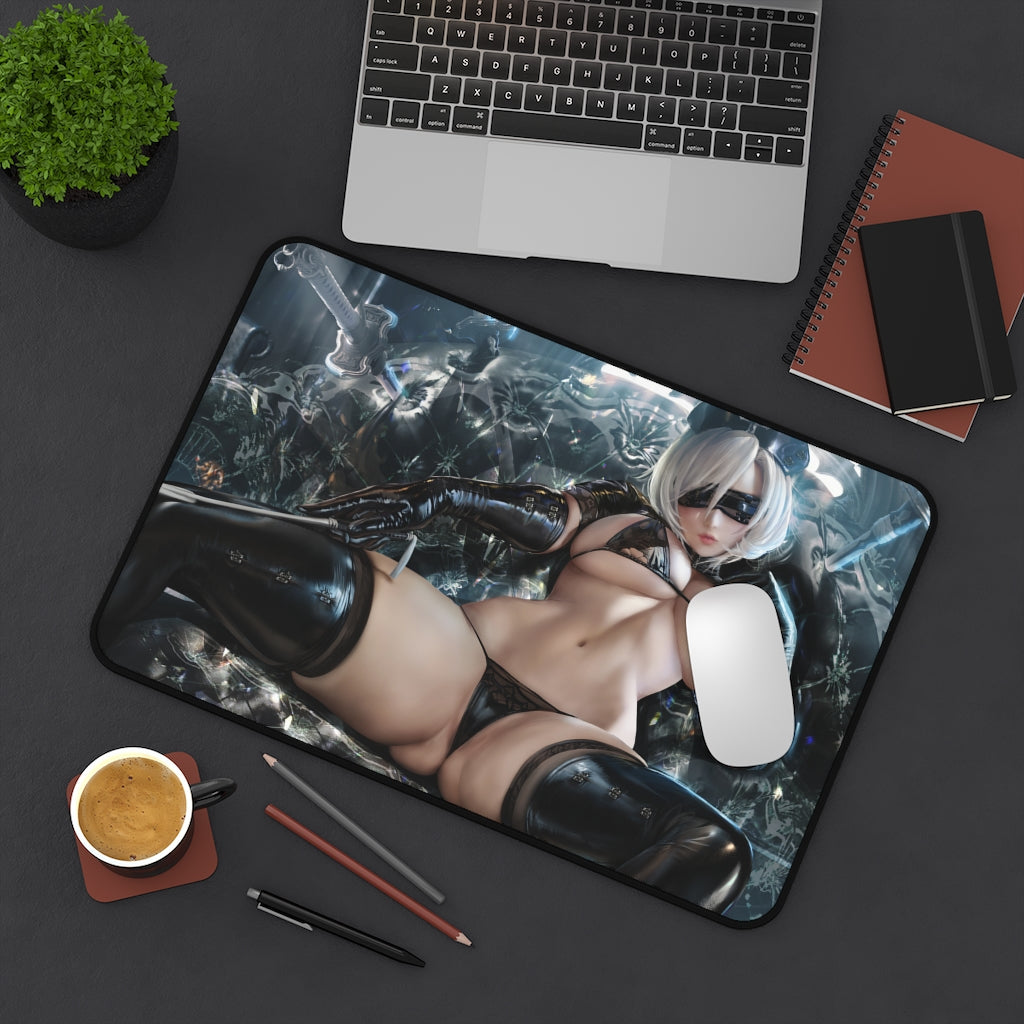 2B Leather Bikini Desk Mat - Big Ecchi Gaming Mousepad - Nier Automata Playmat