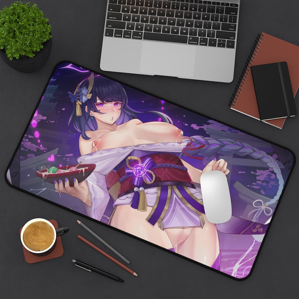 Hentai Raiden Shogun Genshin Impact Desk Mat - Lewd Mousepad - Gaming Girl Playmat