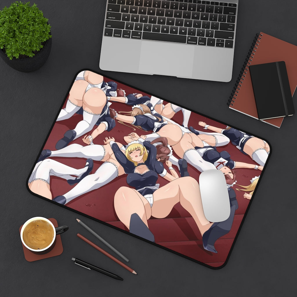 Agent Aika Lewd Maid Panties Desk Mat - Non Slip Mousepad