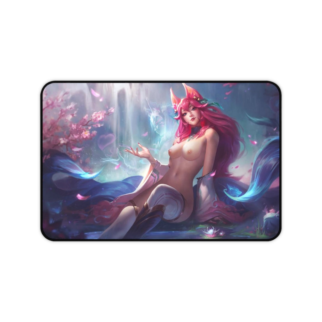 Pink Ahri Sexy Mousepad - League of Legends Ecchi Desk Mat - LoL Gaming Playmat