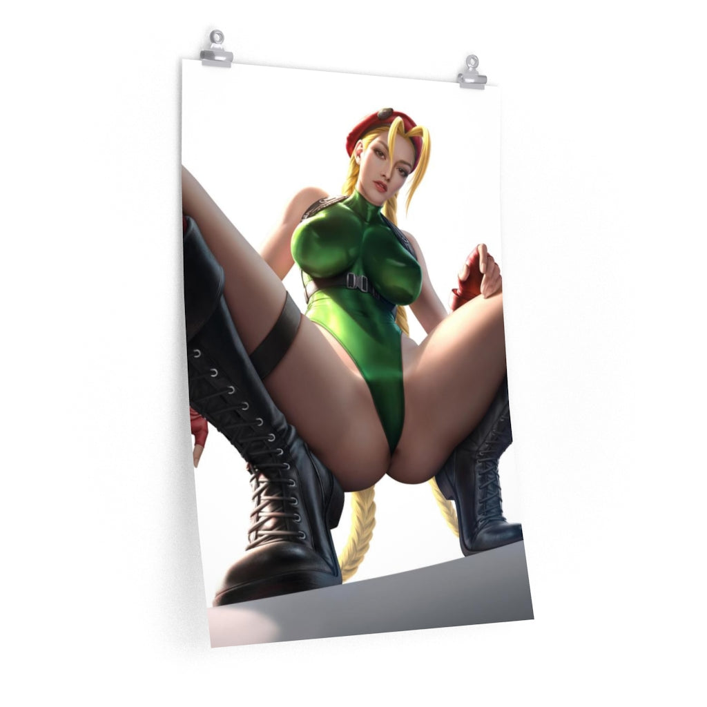 Sexy Cammy Street Fighter Poster - Lewd Premium Matte Vertical Poster - Adult Wall Art