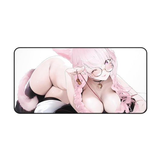 Final Fantasy XIV Sexy Mousepad - Thick Miqo'Te Desk Mat - Ecchi Playmat