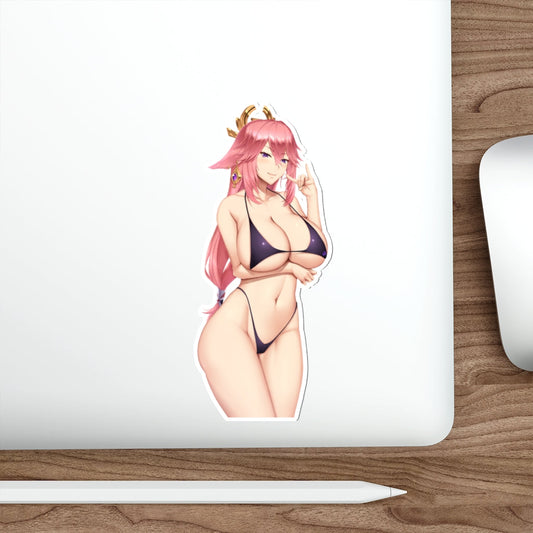 Sexy Bikini Yae Miko Genshin Impact Ecchi Vinyl Decal Waterproof Sticker - Ecchi Vinyl Decal