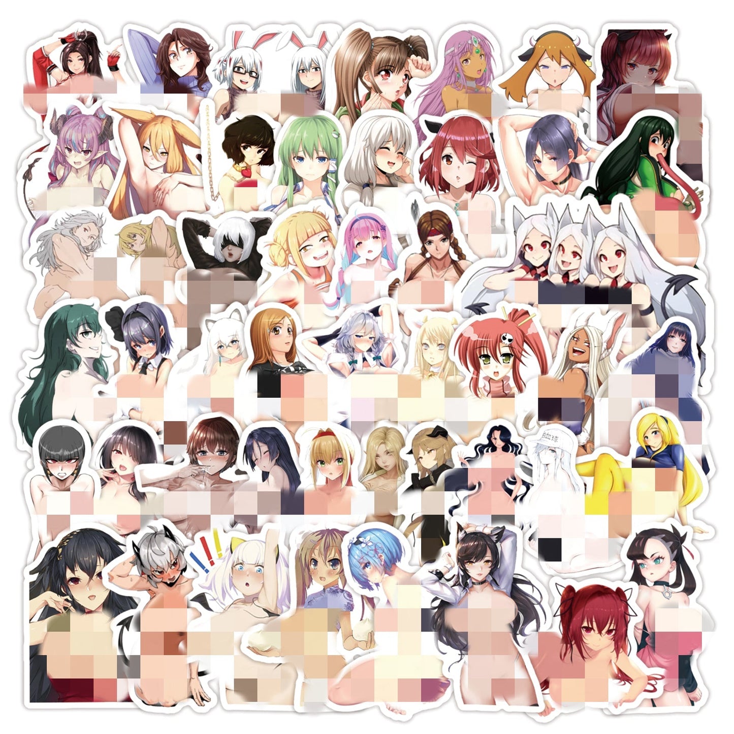 50pcs Kawai anime Decal Stickers | beauty girl Waifu stickers Decal Stickers | For  suitcase laptop Car Truck Waterproof Car stickers