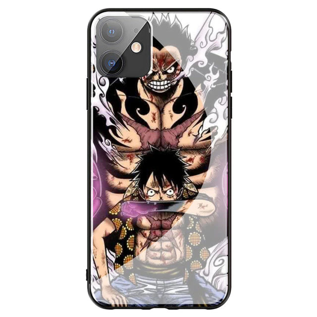One Piece anime Tempered Glass Cover for iPhone - Rubber and tempered glass phone case