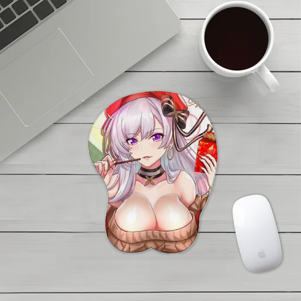 Anime 3D Boobs mousepad with Wrist Rest | Sexy Oppai Mouse pad for PC | Oppai mousepad with wrist support