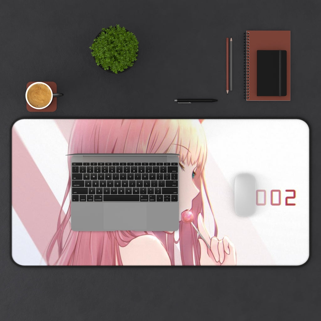 Zero Two Lollipop Darling In The Franxx Desk Mat - Non Slip Mousepad