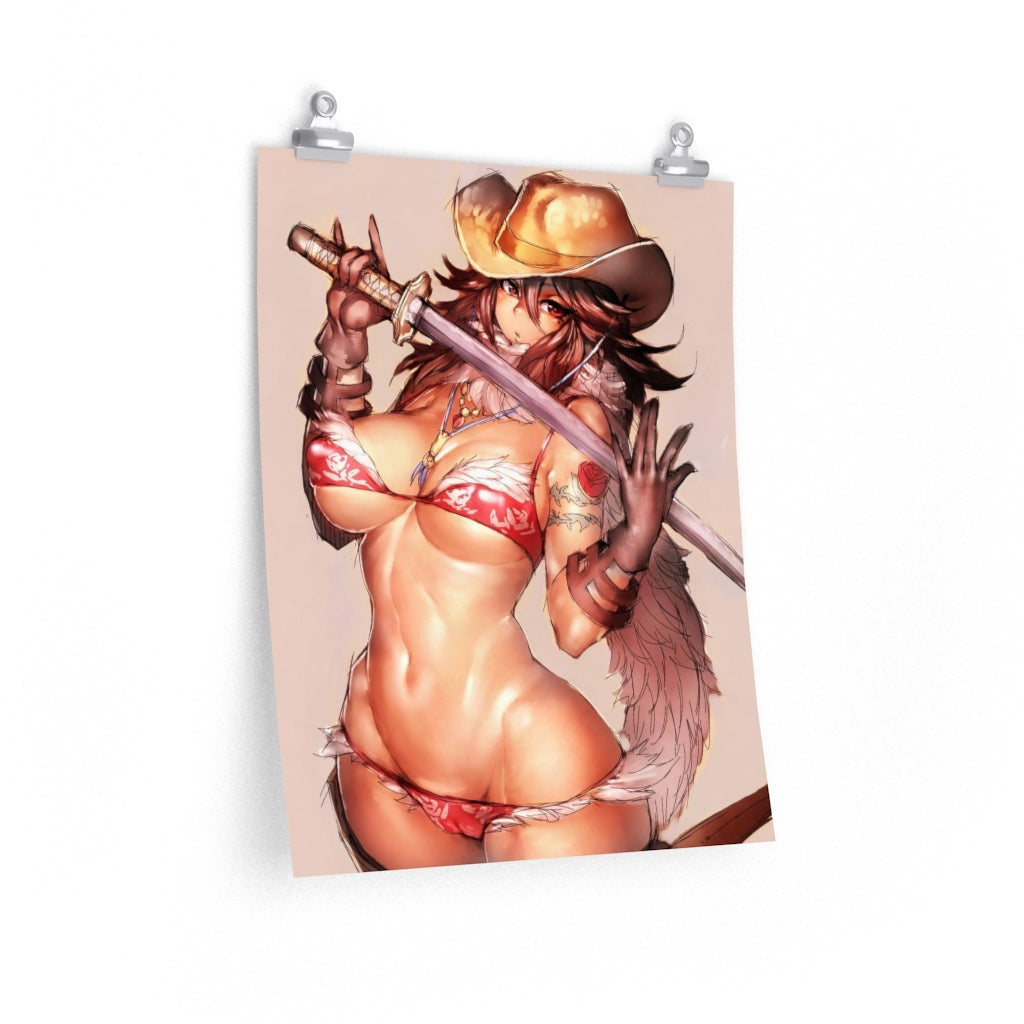 Aya Oneechanbara Poster - Lewd Premium Matte Vertical Poster - Adult Wall Art