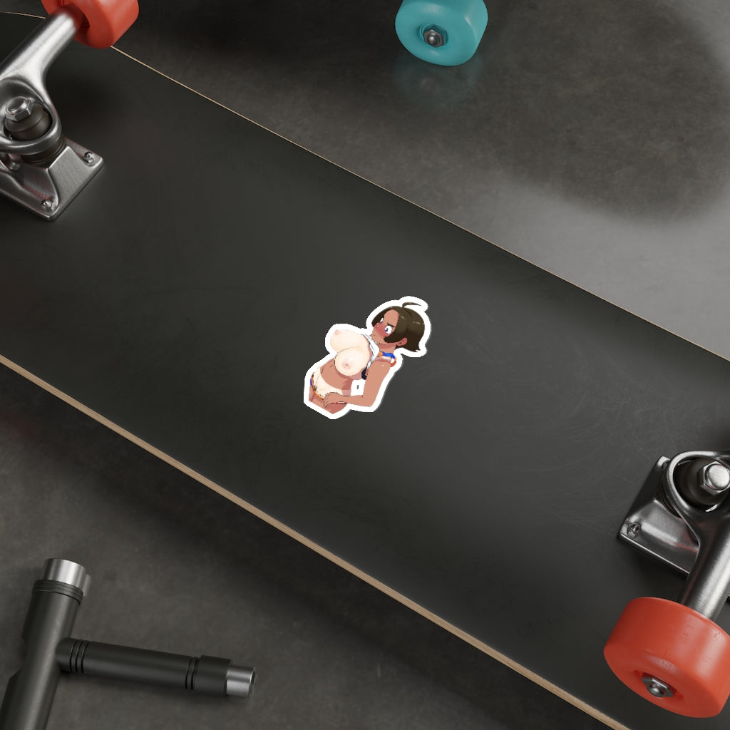 Topless Gym Trainer Tan Lines Pokemon Hentai Waterproof Sticker - Ecchi Vinyl Decal