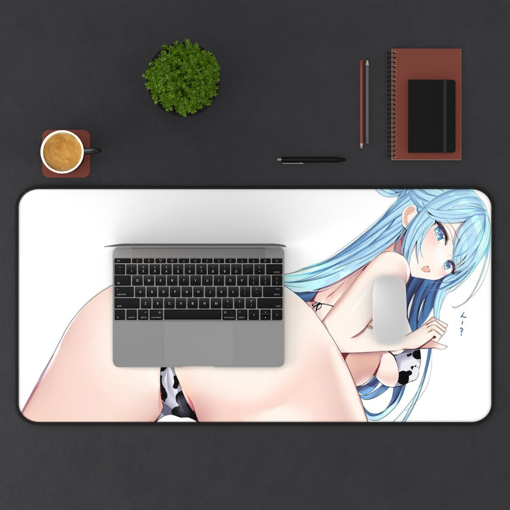 Konosuba Aqua Cow Girl Sexy Mousepad - Huge Ass Desk Mat - Ecchi Anime Playmat