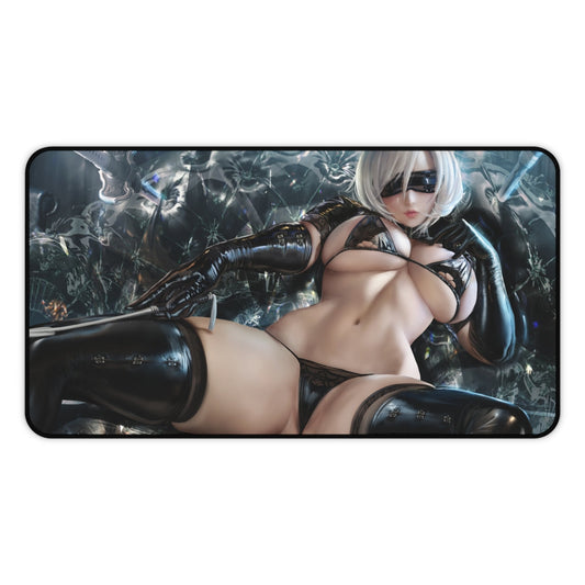 2B Leather Bikini Desk Mat - Big Ecchi Gaming Mousepad - Nier Automata Playmat