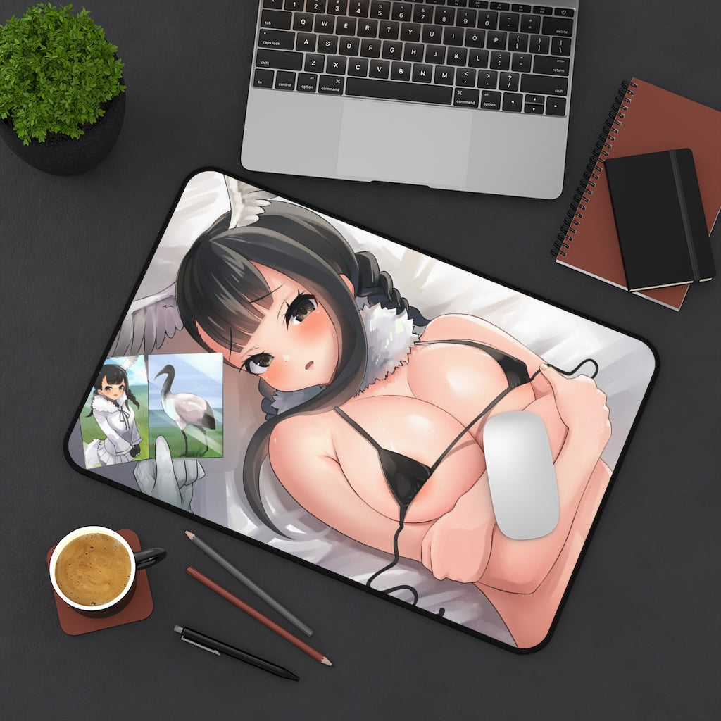 Black Headed Ibis Kemono Friends Sexy Bikini Boobs Desk Mat - Sexy Anime Girl Mousepad - Gaming Playmat