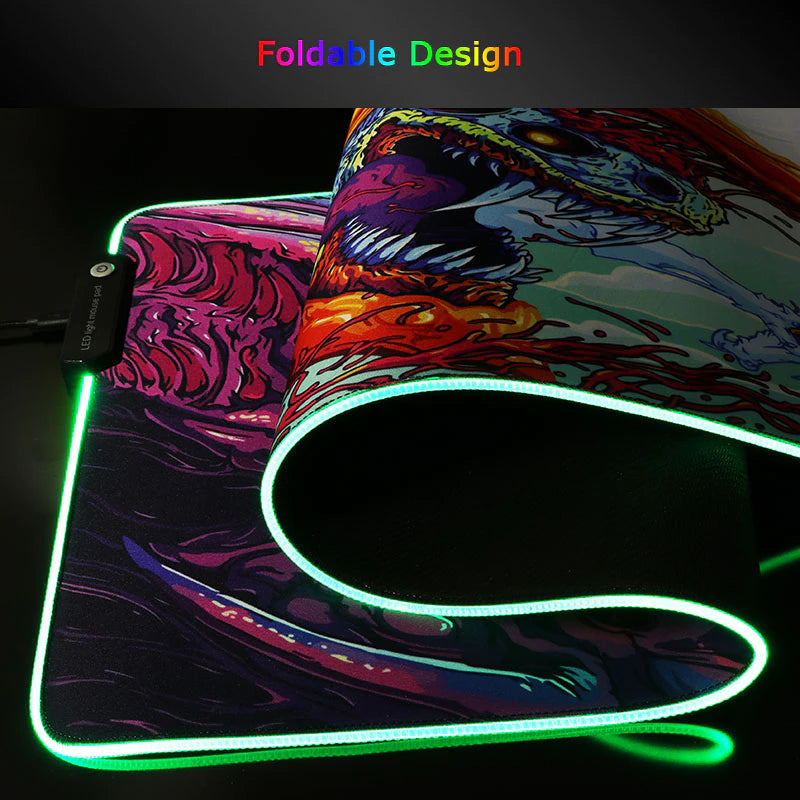 Light-emitting RGB XL Mouse Pad ( 80 X 30 CM ) 4mm Thick Gaming Mouse Pad - The Mouse Pads Ninja Mouse Pads