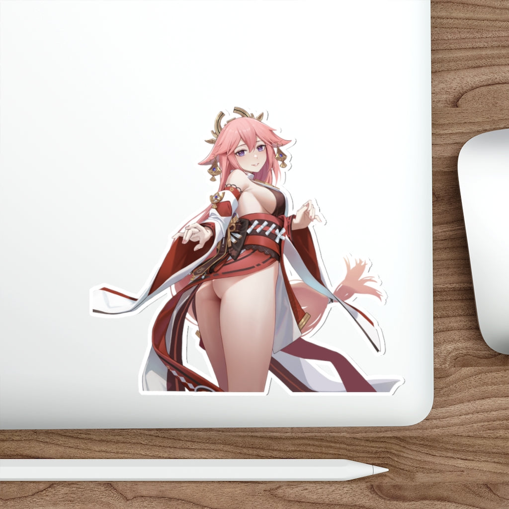 Sexy Butt Yae Miko Genshin Impact Ecchi Vinyl Decal Waterproof Sticker - Ecchi Vinyl Decal