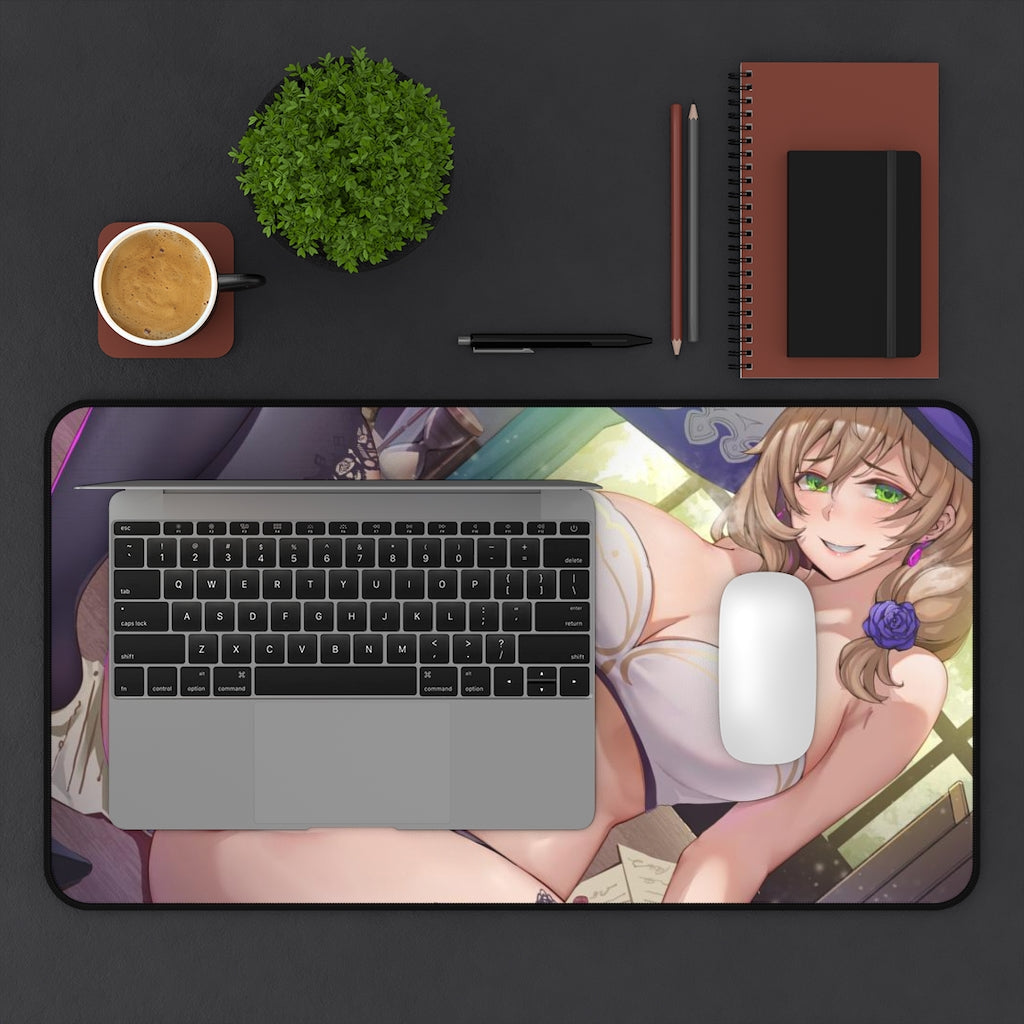 Sexy Lingerie Lisa Genshin Impact Desk Mat - Non Slip Mousepad