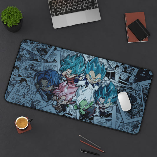 Dragon Ball Anime Mouse pad /Desk Mat - Super saiyan blue and zamasu - The Mouse Pads Ninja 31" × 15.5" Home Decor