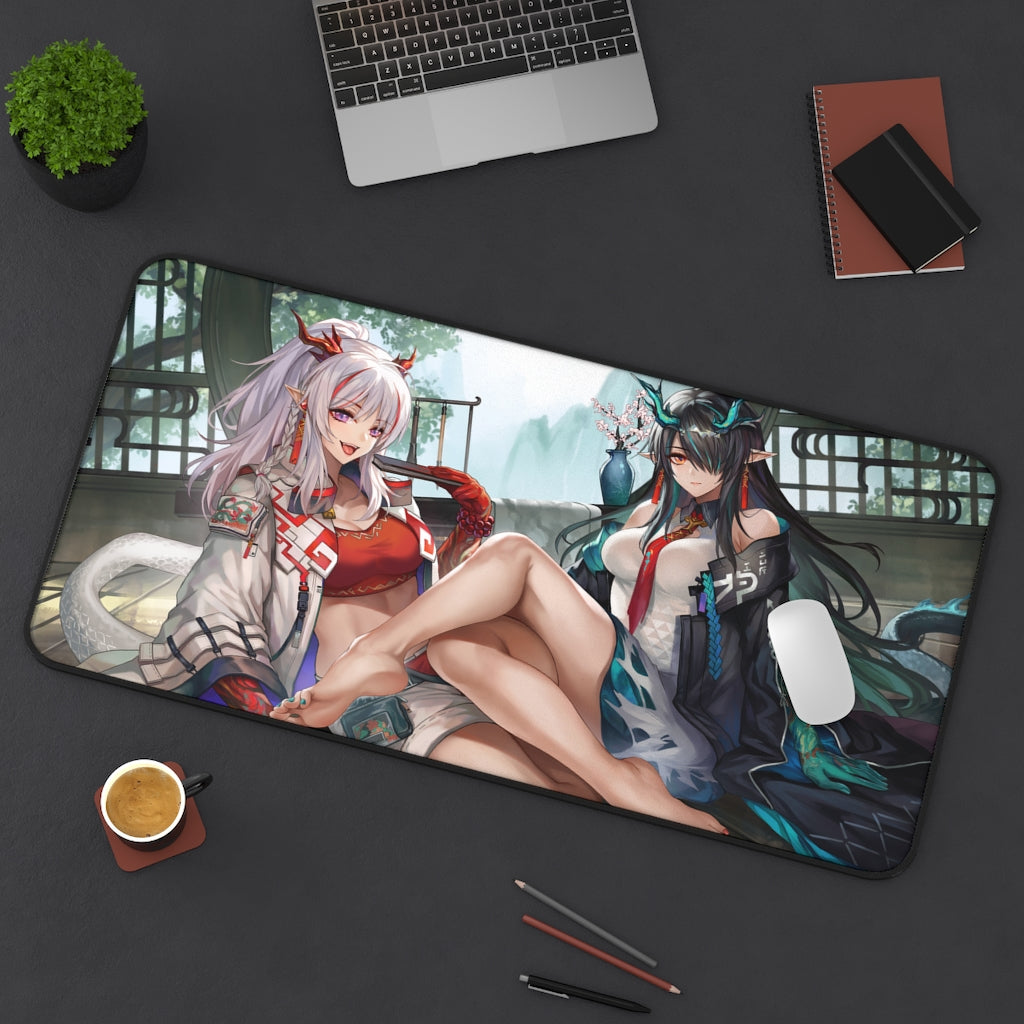 Arknights Ecchi Mousepad - Dust And Nian Large Desk Mat