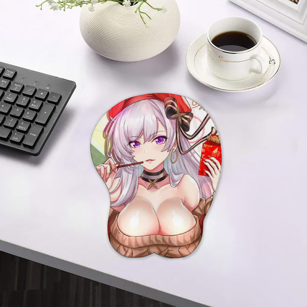 Anime 3D Boobs mousepad with Wrist Rest | Sexy Oppai Mouse pad for PC | Oppai mousepad with wrist support