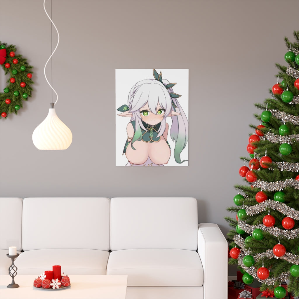 Nahida Big Nude Tits Genshin Impact Ecchi Poster - Lewd Premium Matte Vertical Poster - Adult Wall Art