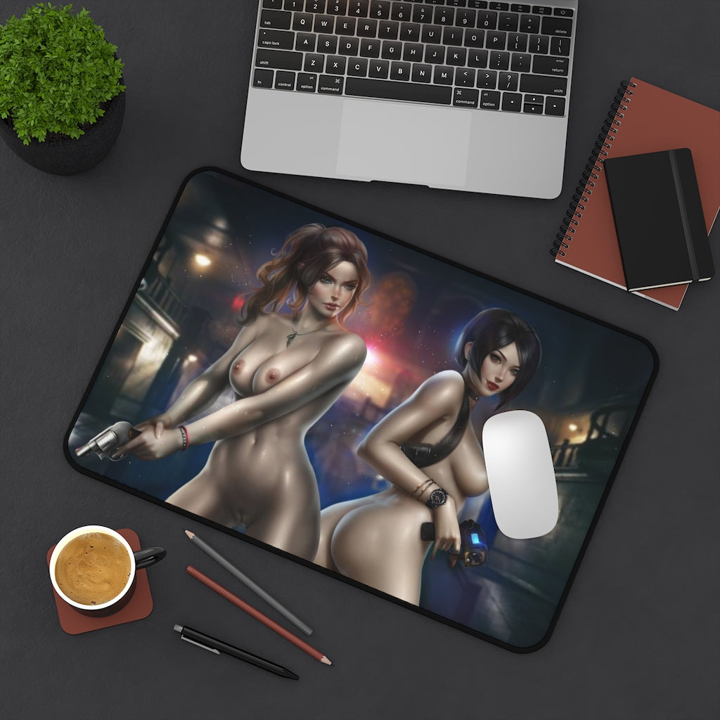 Nude Claire Redfield and Ada Wong Resident Evil Hentai Desk Mat - Ecchi Mousepad - Adult Playmat