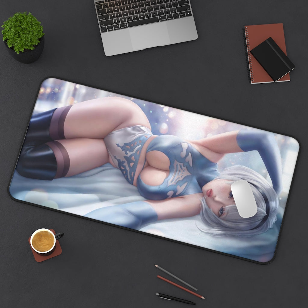 2B Laying in Lingerie Mousepad - Nier Automata Desk Mat - MTG Playmat