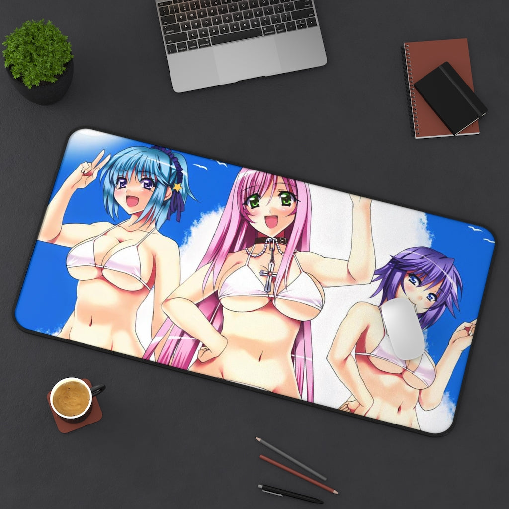 Rosario + Vampire Sexy Bikini Waifus Desk Mat - Non Slip Mousepad