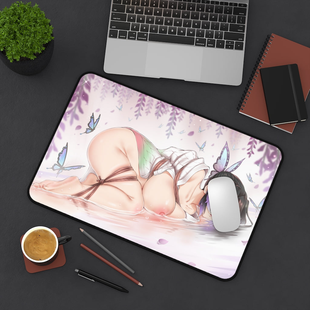 Demon Slayer Kochou Shinobu Nude Bondage Desk Mat - Non Slip Mousepad