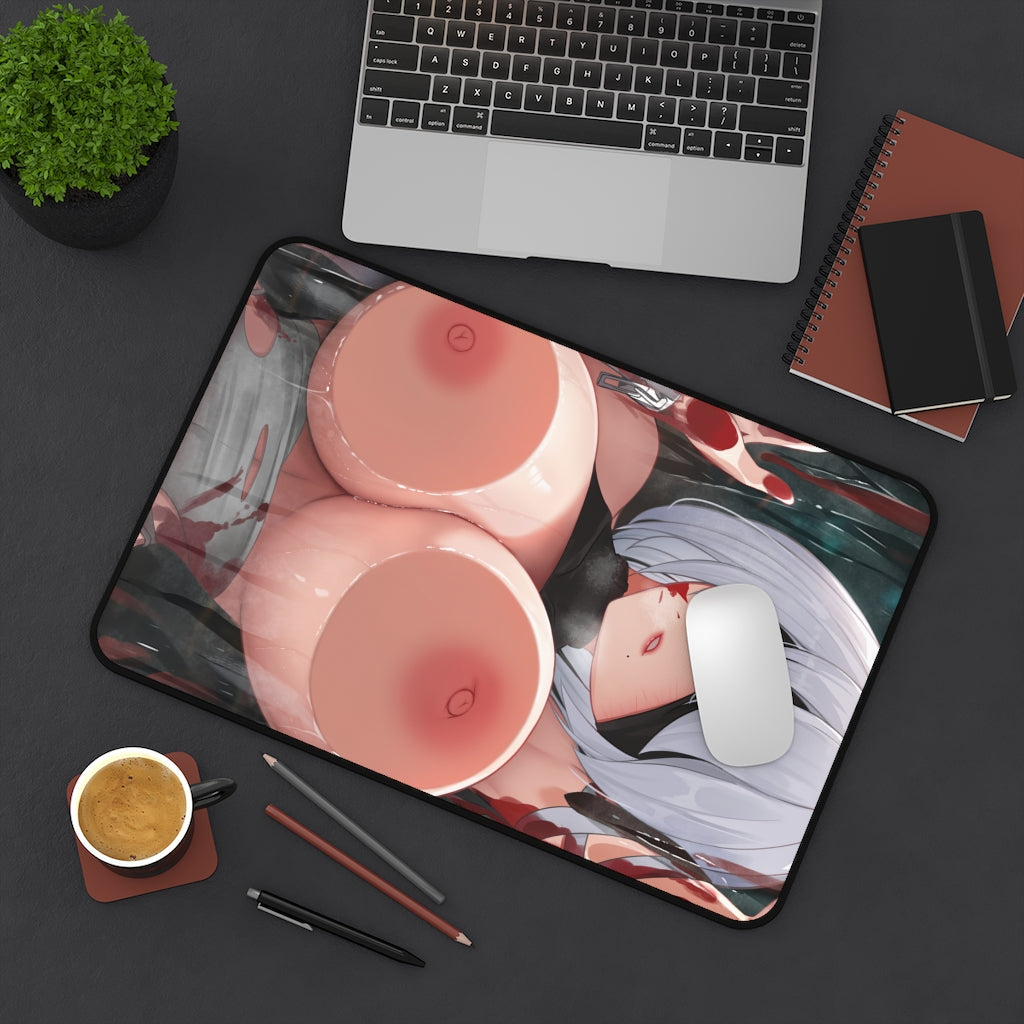 Nier Automata Hentai Nude Tits 2B Desk Mat - Non Slip Mousepad