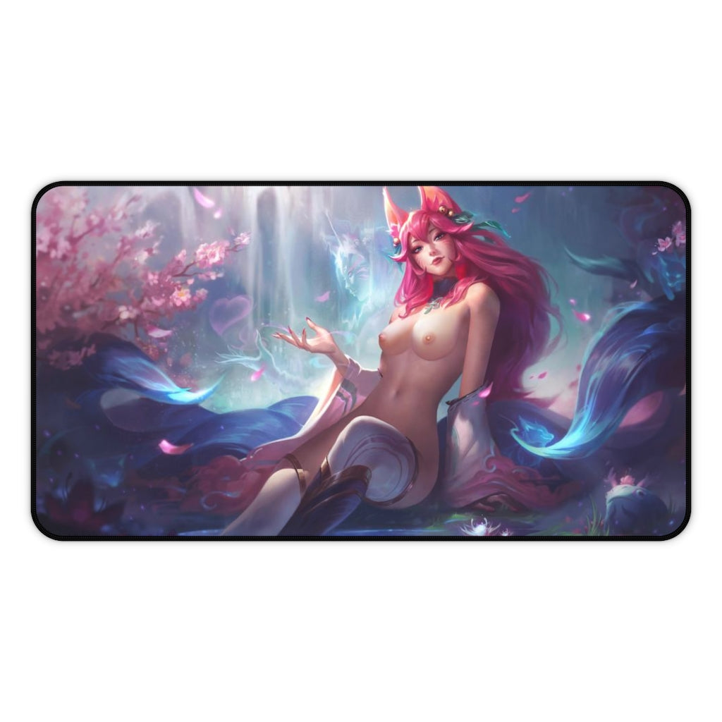 Pink Ahri Sexy Mousepad - League of Legends Ecchi Desk Mat - LoL Gaming Playmat