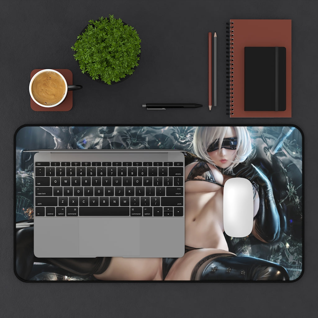 2B Leather Bikini Desk Mat - Big Ecchi Gaming Mousepad - Nier Automata Playmat