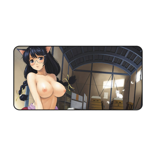 Monogatari Series Ecchi Mousepad - Tsubasa Hanekawa Boobs - Large Desk Mat - MTG Playmat