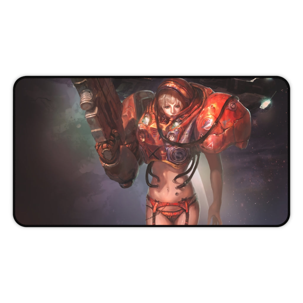 Starcraft Sexy Lingerie Terran Marine and Battlecruiser Desk Mat - Sexy Girl Mousepad - Gaming Playmat