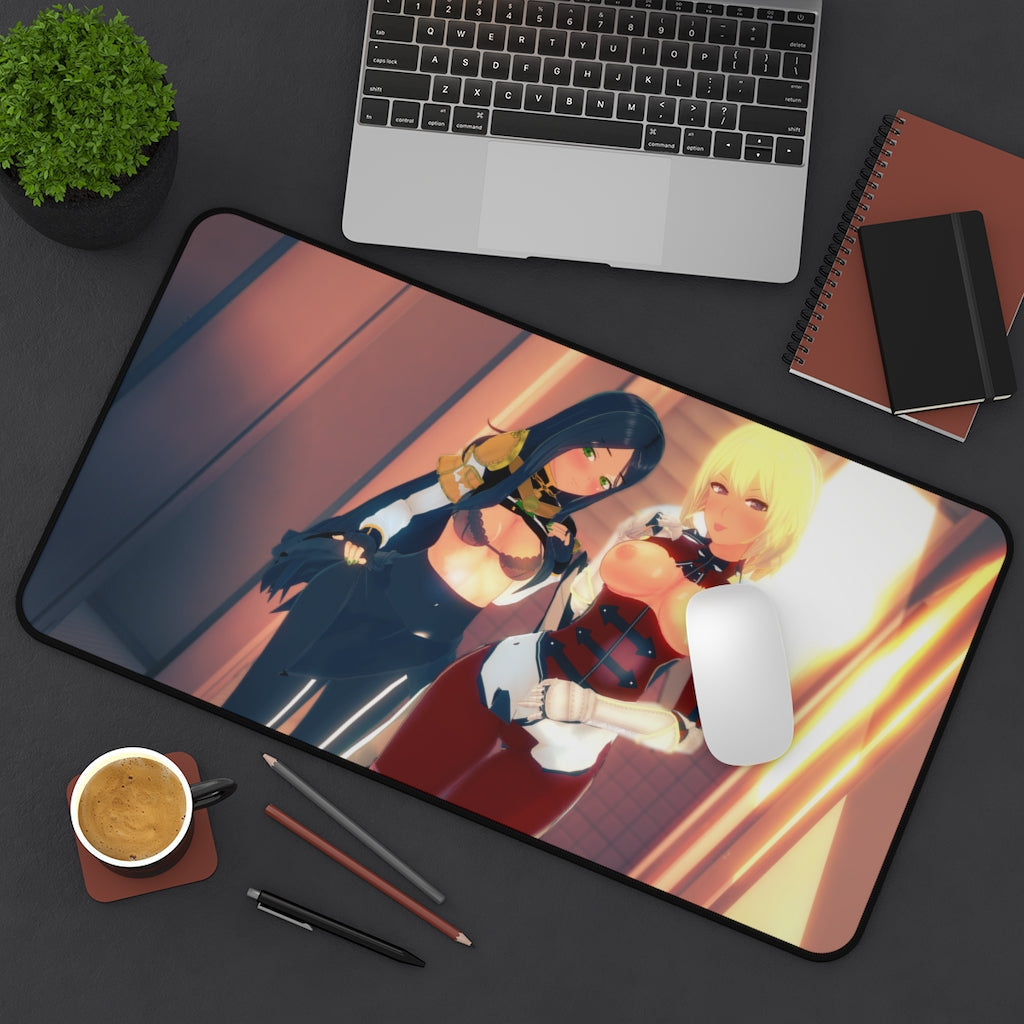 Solo Leveling Big Boobs Cha Hae In and Hee Jin Desk Mat - Lewd Mousepad - Sexy Anime Girls Playmat