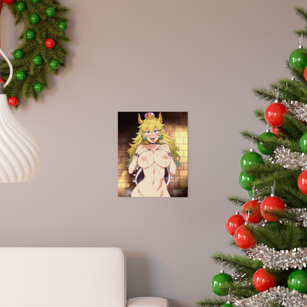 Bowsette Mario Hentai Nude Poster - Lewd Premium Matte Vertical Poster - Adult Wall Art