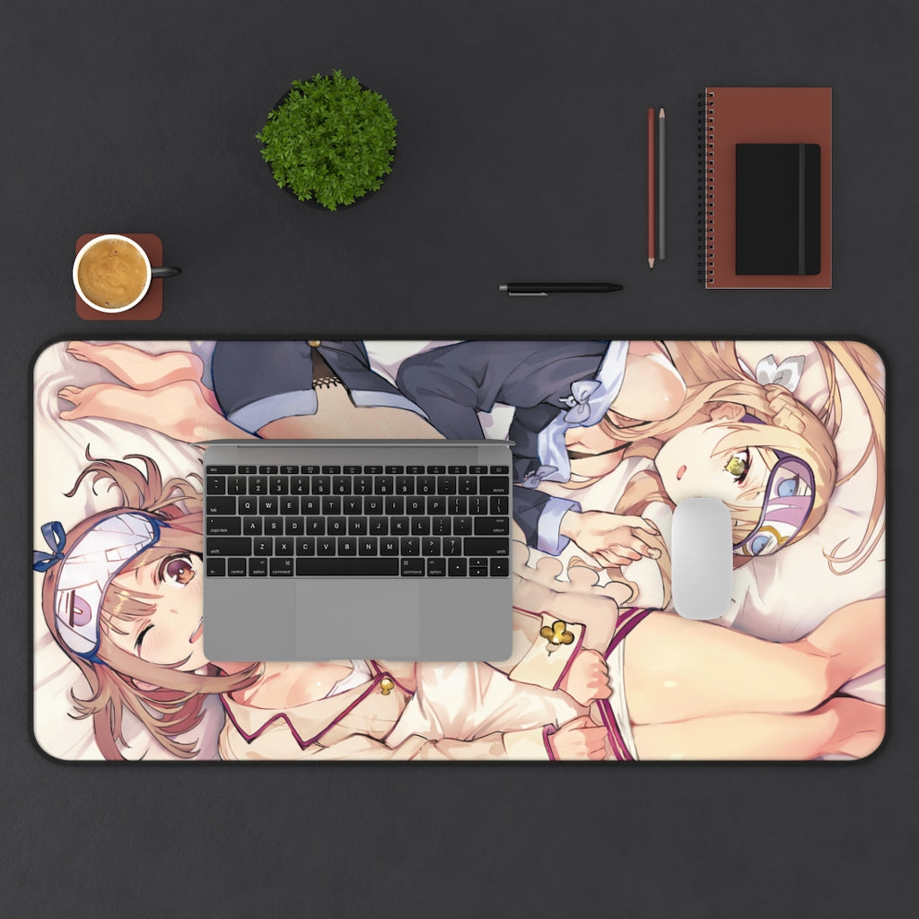 Atelier Ryza Sexy Mousepad - Sleepover Klaudia Valentz and Reisalin Stout Ecchi Desk Mat - Kawaii Gaming Playmat