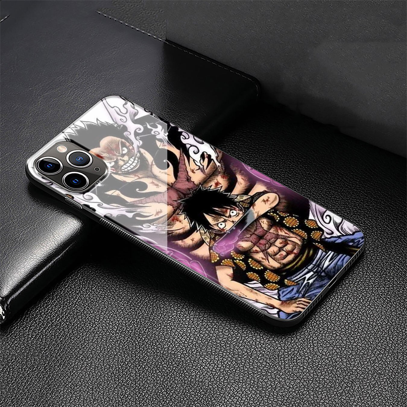 One Piece anime Tempered Glass Cover for iPhone - Rubber and tempered glass phone case