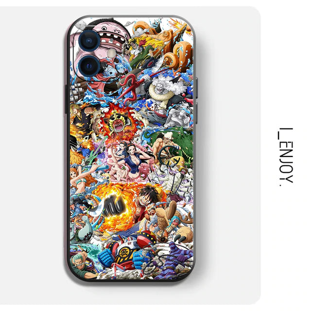 One Piece Anime Phone case | Anime case for iPhone 7/8/X/11/12/13  | TPU Black phone case