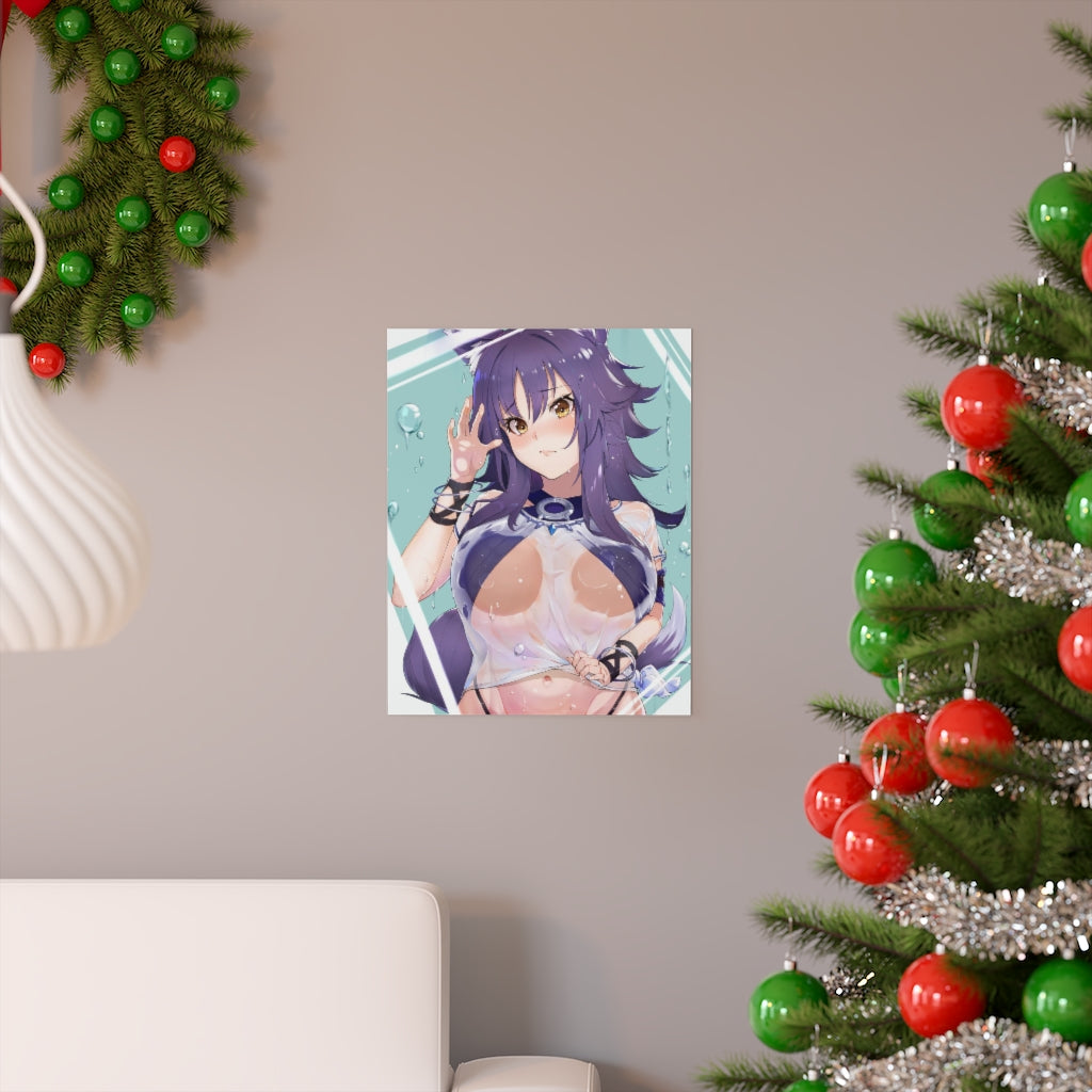 Makoto Princess Connect Boobs Press Poster - Lewd Premium Matte Vertical Poster - Adult Wall Art