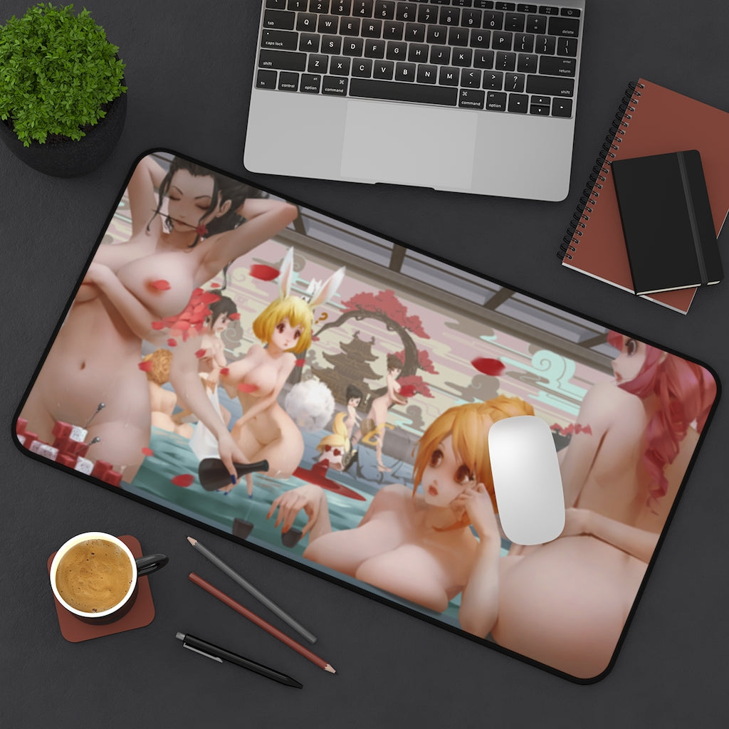 One Piece Nude Waifus Onsen Desk Mat - Lewd Mousepad - Sexy Anime Girls Playmat