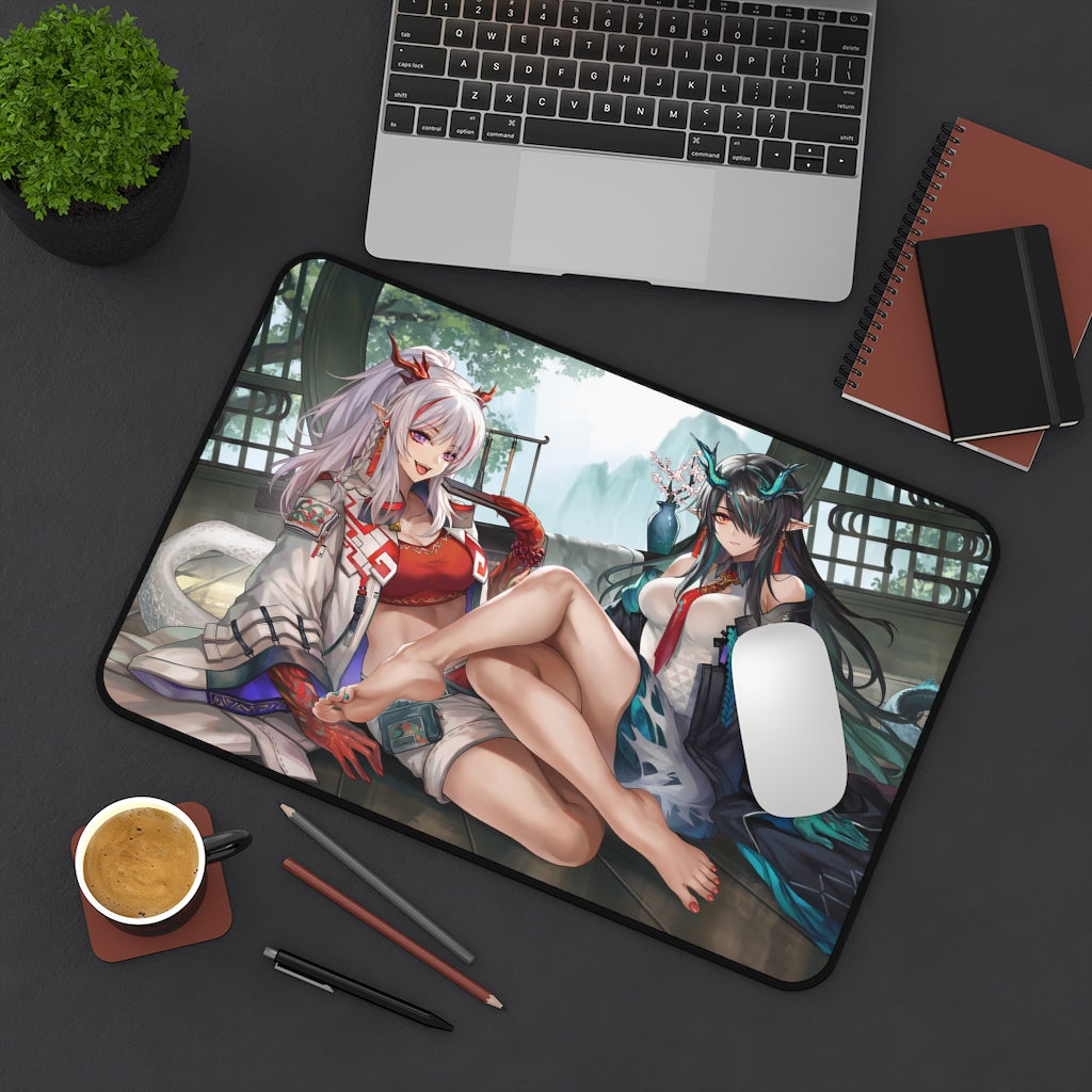 Arknights Ecchi Mousepad - Dust And Nian Large Desk Mat